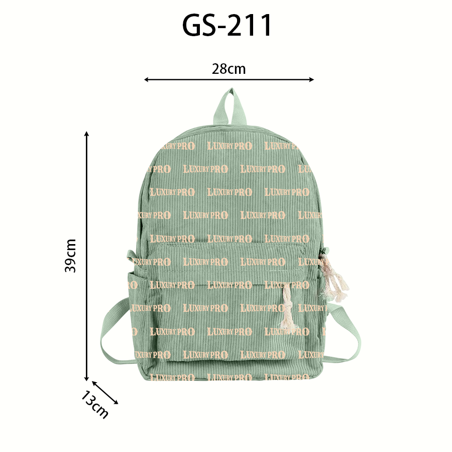 Corduroy Hand-Embroidered Backpack - GS-211