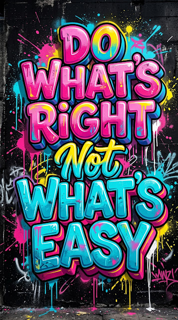 Motivational Graffiti Quote: Do What Is Right Not What Is Easy - Free mobile Wallpaper