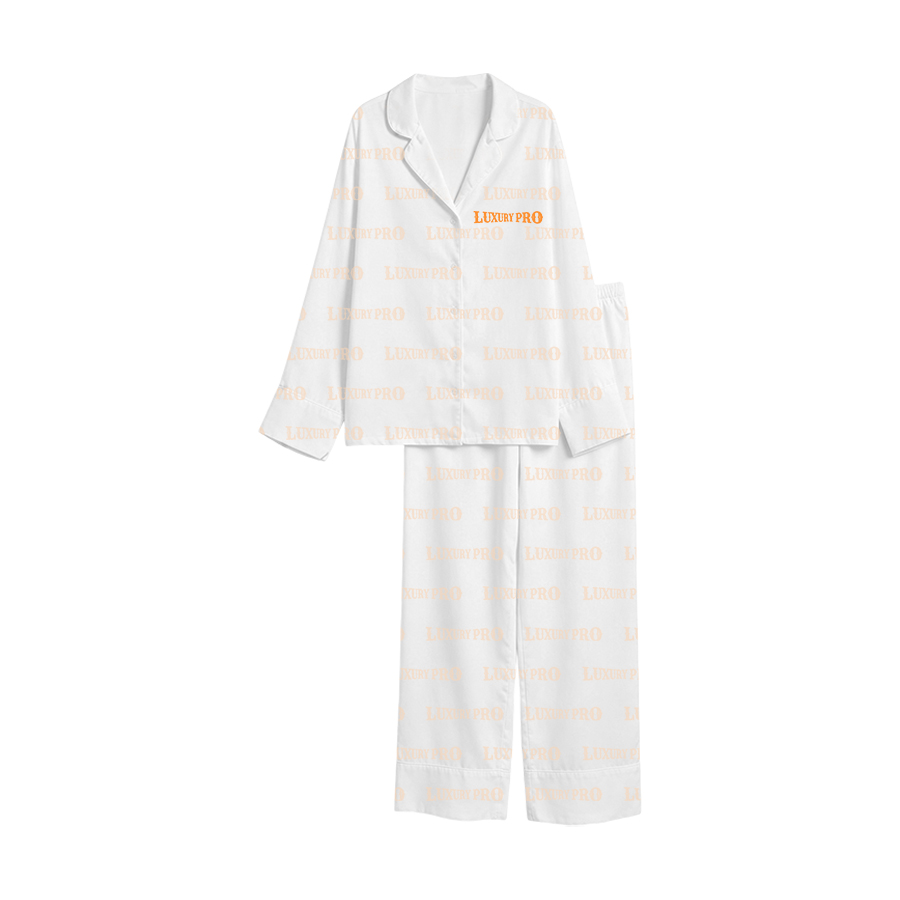 AOP Children's long sleeved shirt pajama set with bound edges and no pockets