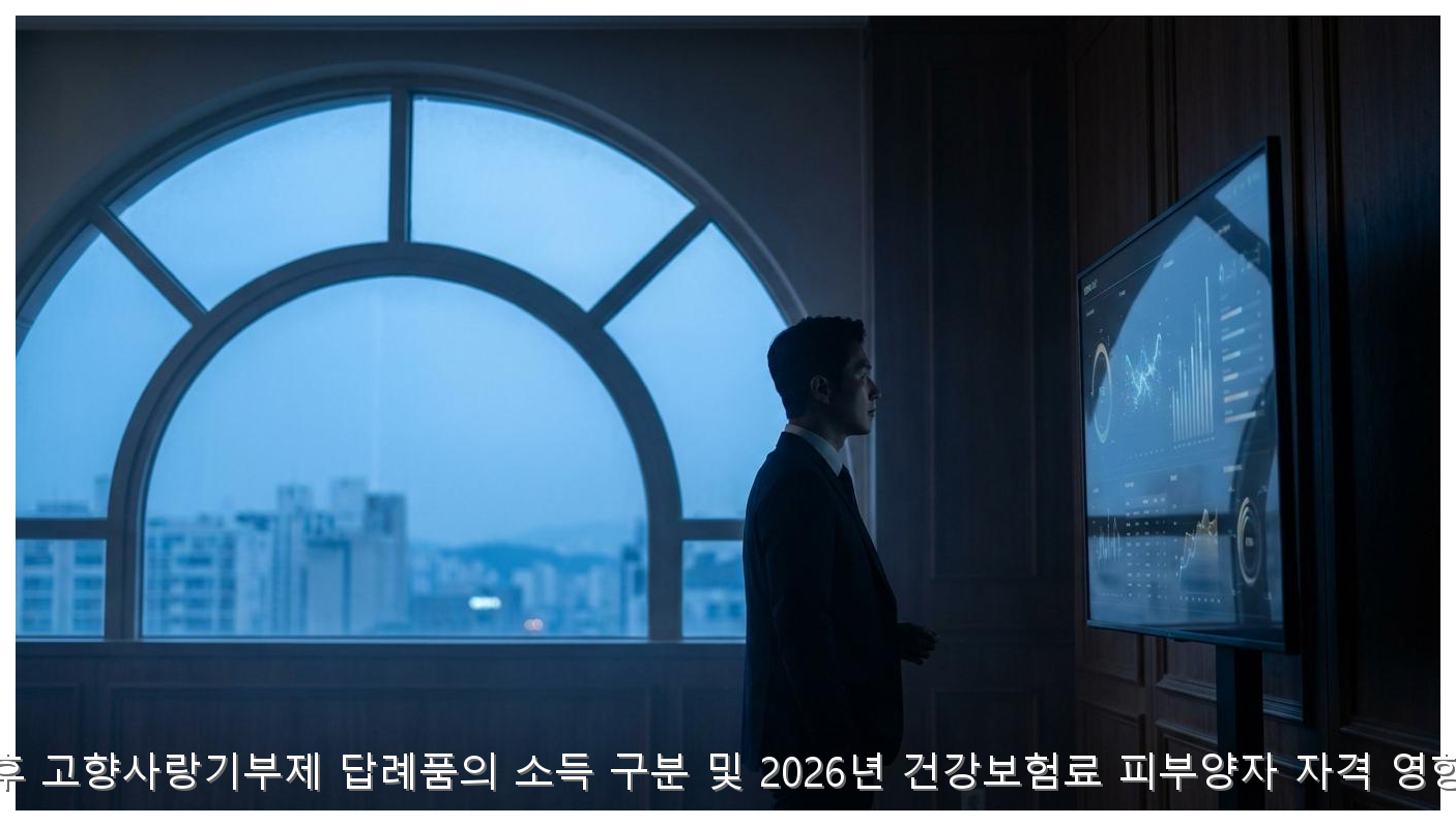 은퇴 후 고향사랑기부제 답례품의 소득 구분 및 2026년 건강보험료 피부양자 자격 영향 분석 핵심 안내 및 분석 인포그래픽 (4)