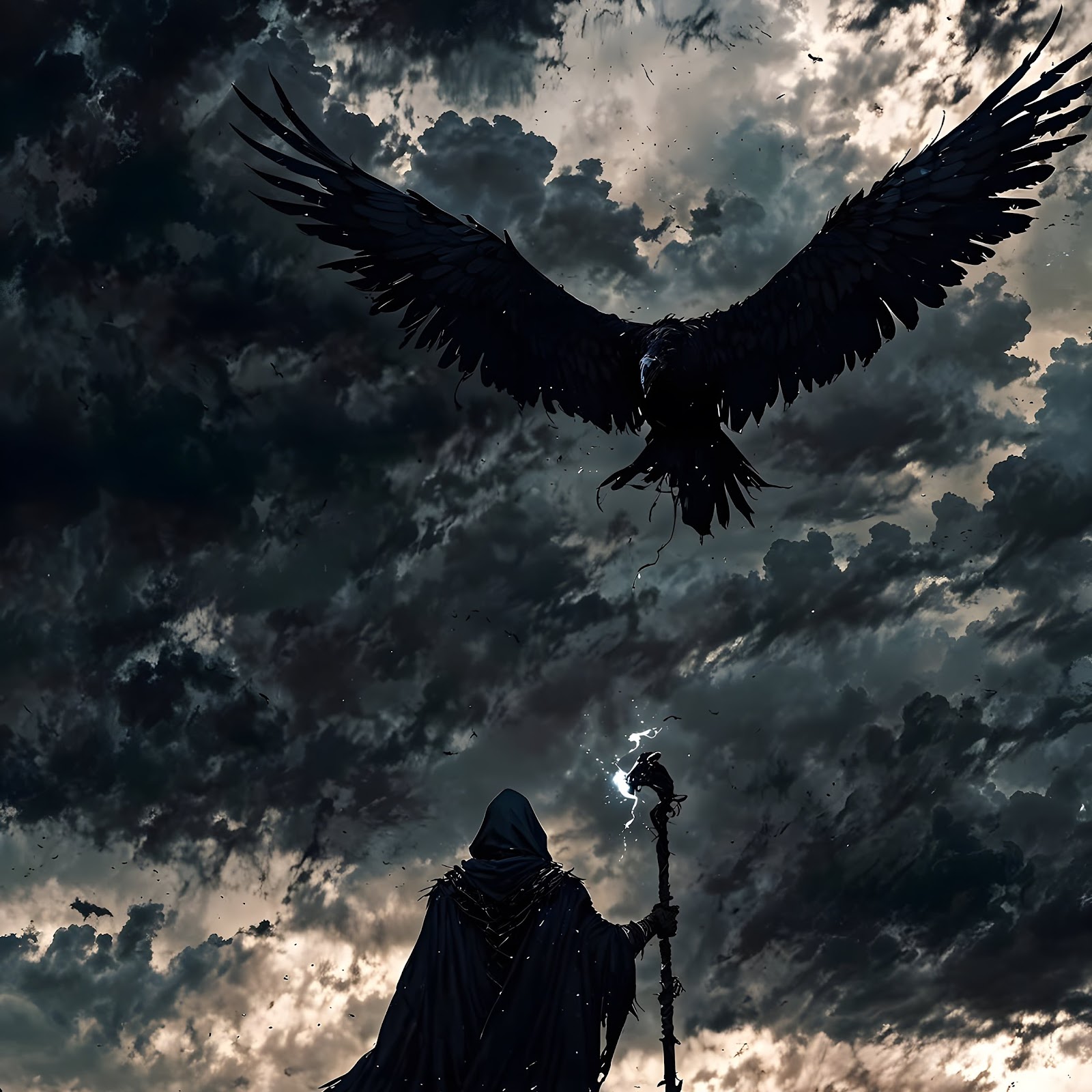 Download Dark Fantasy, Wizard, Raven, Magic 4K iPhone