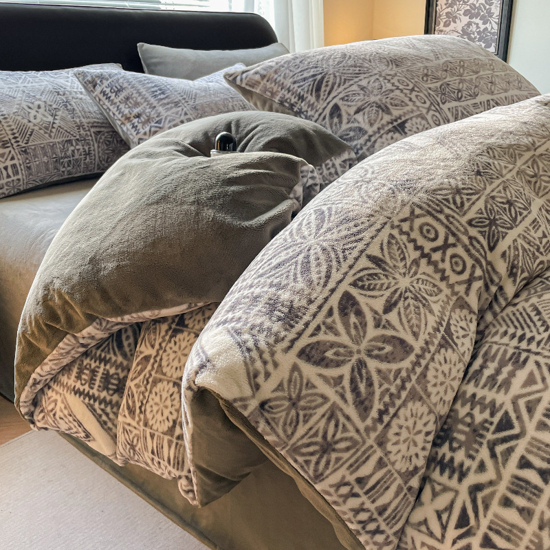 Milk fiber fleece duvet cover, winter warm