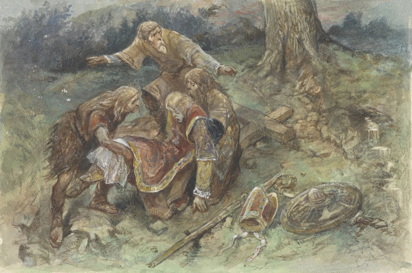Gewonde Adalbert wordt weggedragen 1824   1894