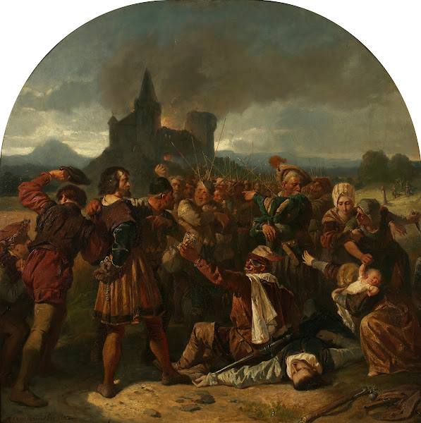 Episode aus dem deutschen Bauernkrieg Graf Helfenstein am Fuße seiner brennenden