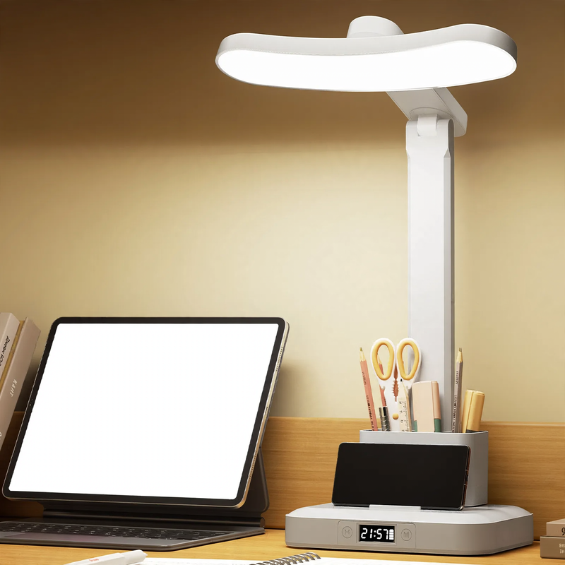 LED desk lamp with pen holder and eye protection