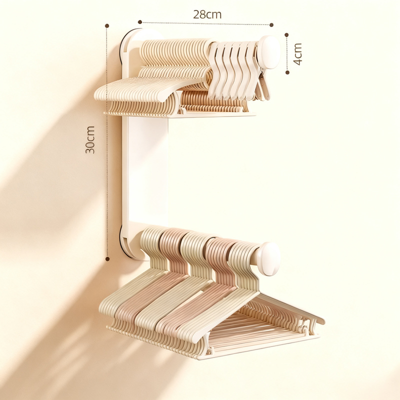 Wall-mounted clothes rod for balcony and laundry room