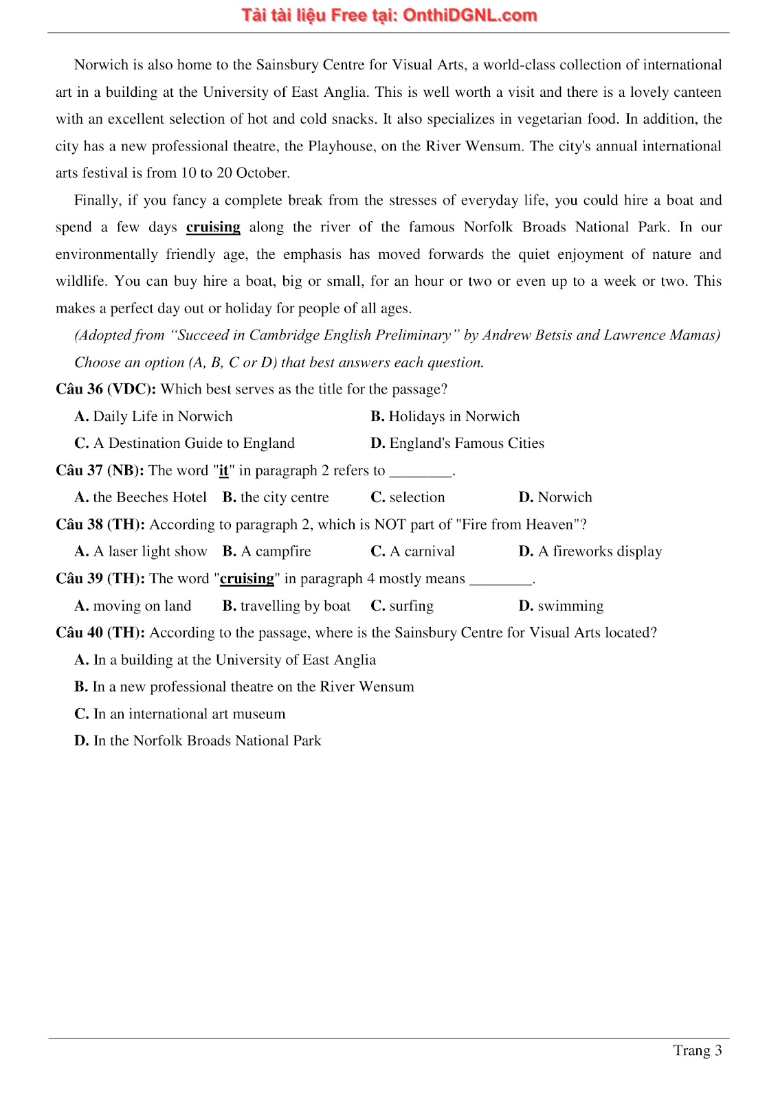 800 bài tập môn Tiếng Anh - Ôn thi ĐGNL ĐHQG TP HCM Phần 7