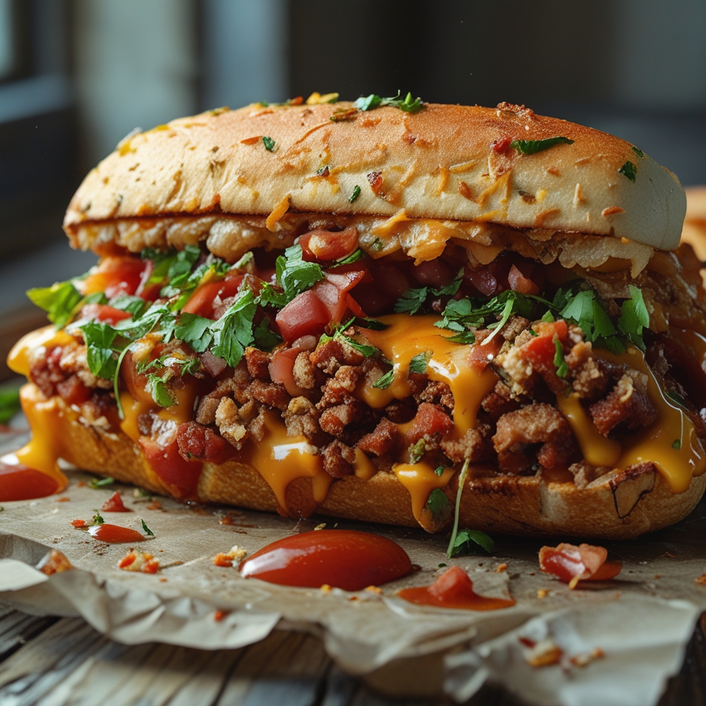 Mexican Chopped Cheese Sandwich Recipe - Easy Homemade Comfort Food finished