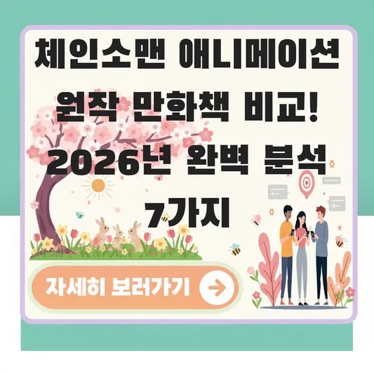 체인소맨 애니메이션 원작 만화책 비교