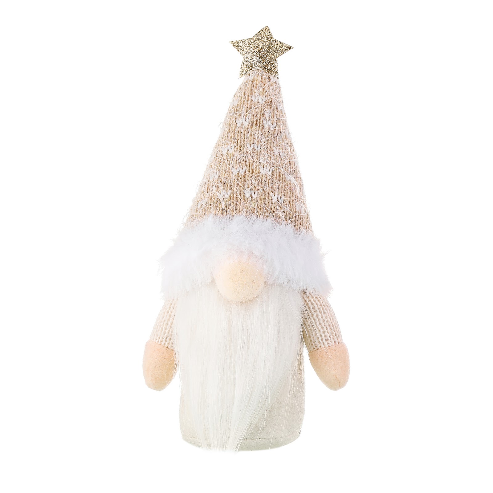 Gnome figure with knitted hat and star