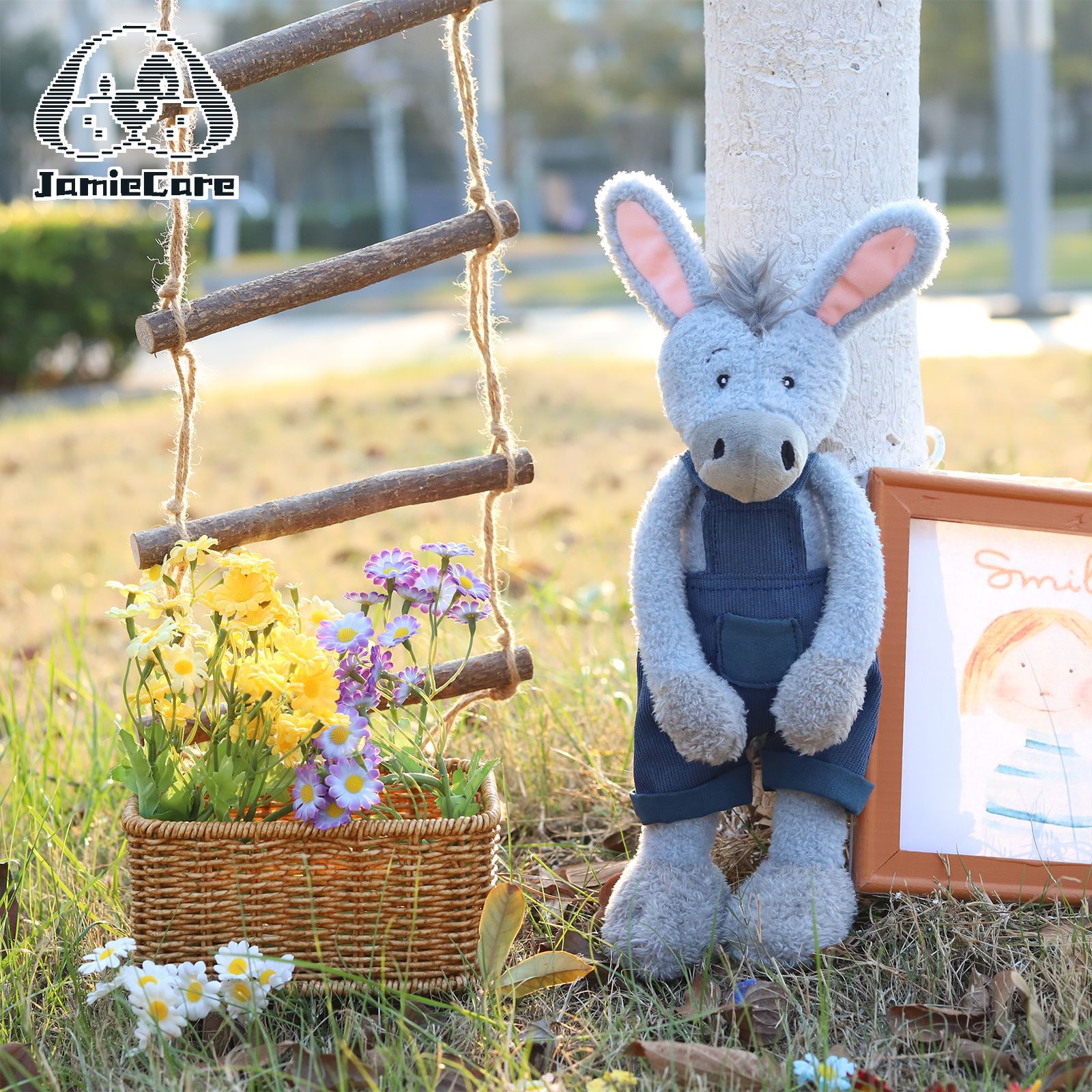 Plush Toy Donkey, 30 cm, Polyester Fiber