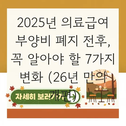 의료급여 부양비 폐지 전후 수급 조건 상세 비교표 (2025-2026) 대표 이미지