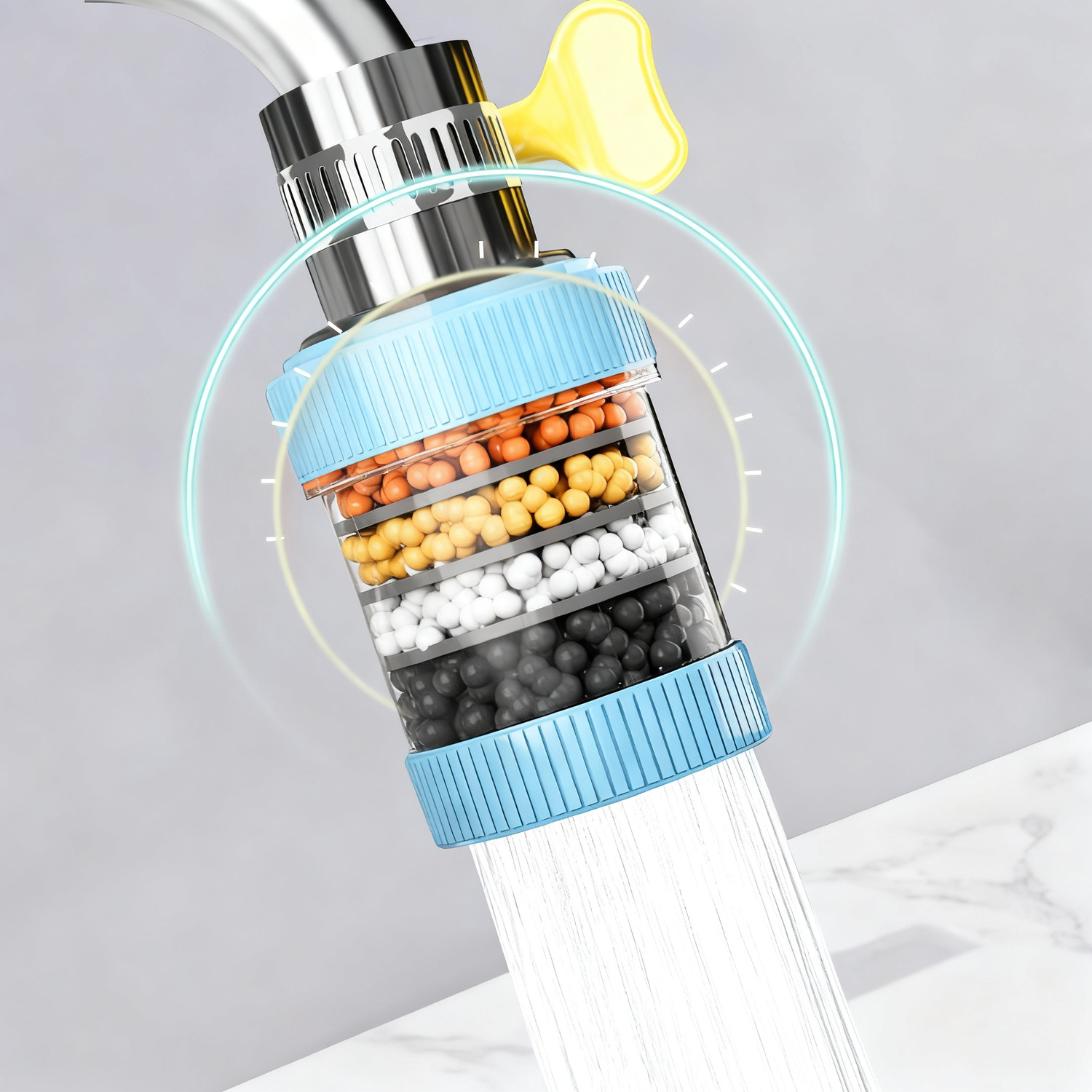 Rotatable faucet attachment with filtration