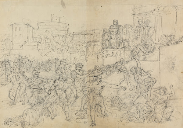 Sketch of Goths Entering Rome from Shakespeares Play Titus Andronicus