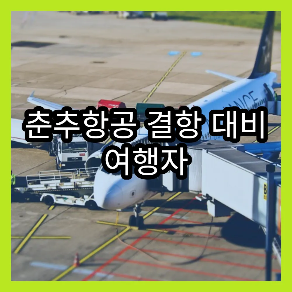 춘추항공 결항 대비 여행자 대비책과 안내