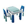 Комплект дитячий Teggi Multifun 1+2 (столик і 2 стільці) бірюзовий/сірий