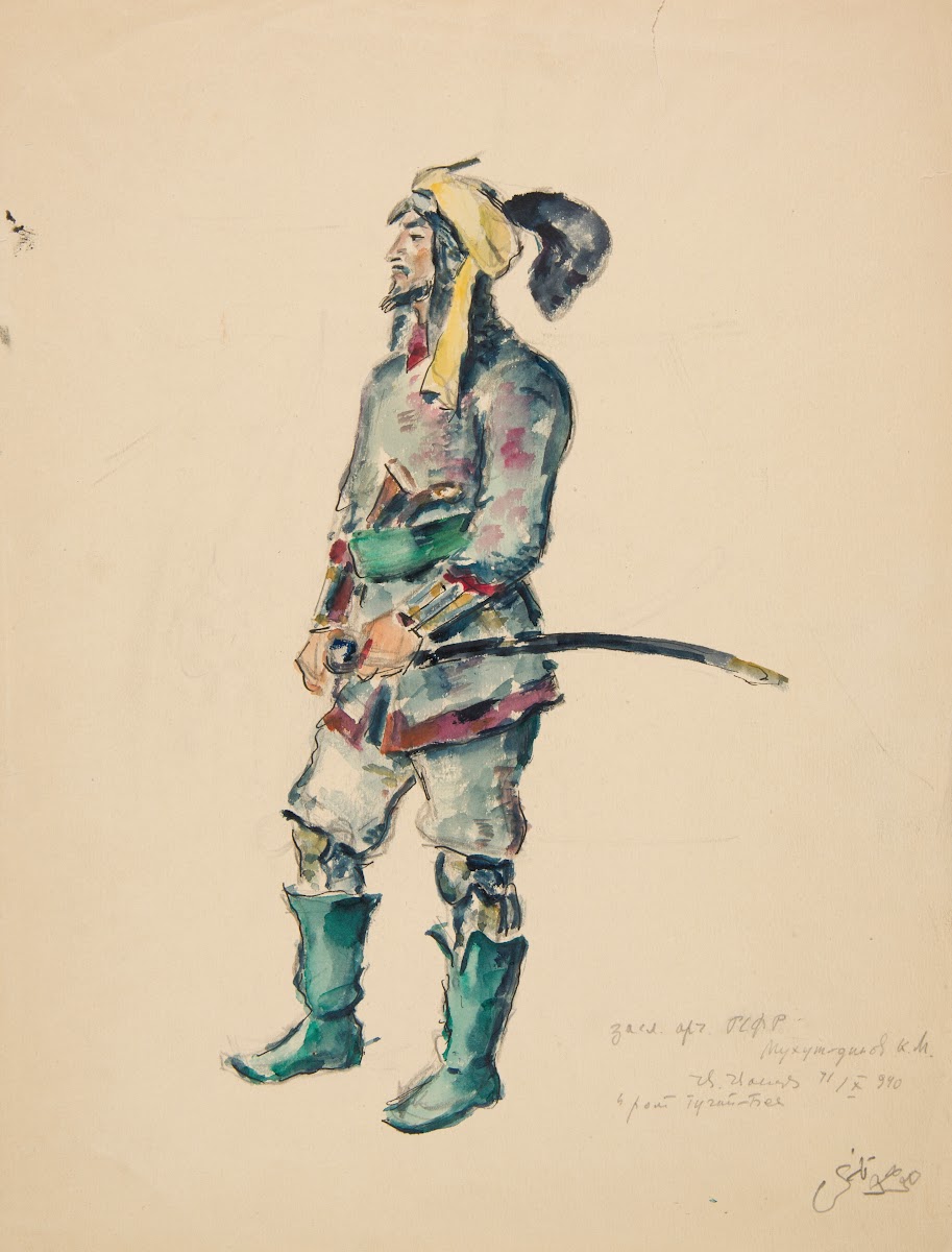 Aktor Kasim Konstanty Muchutdinowicz Muchutdinow 1896 1964 w kostiumie do roli T