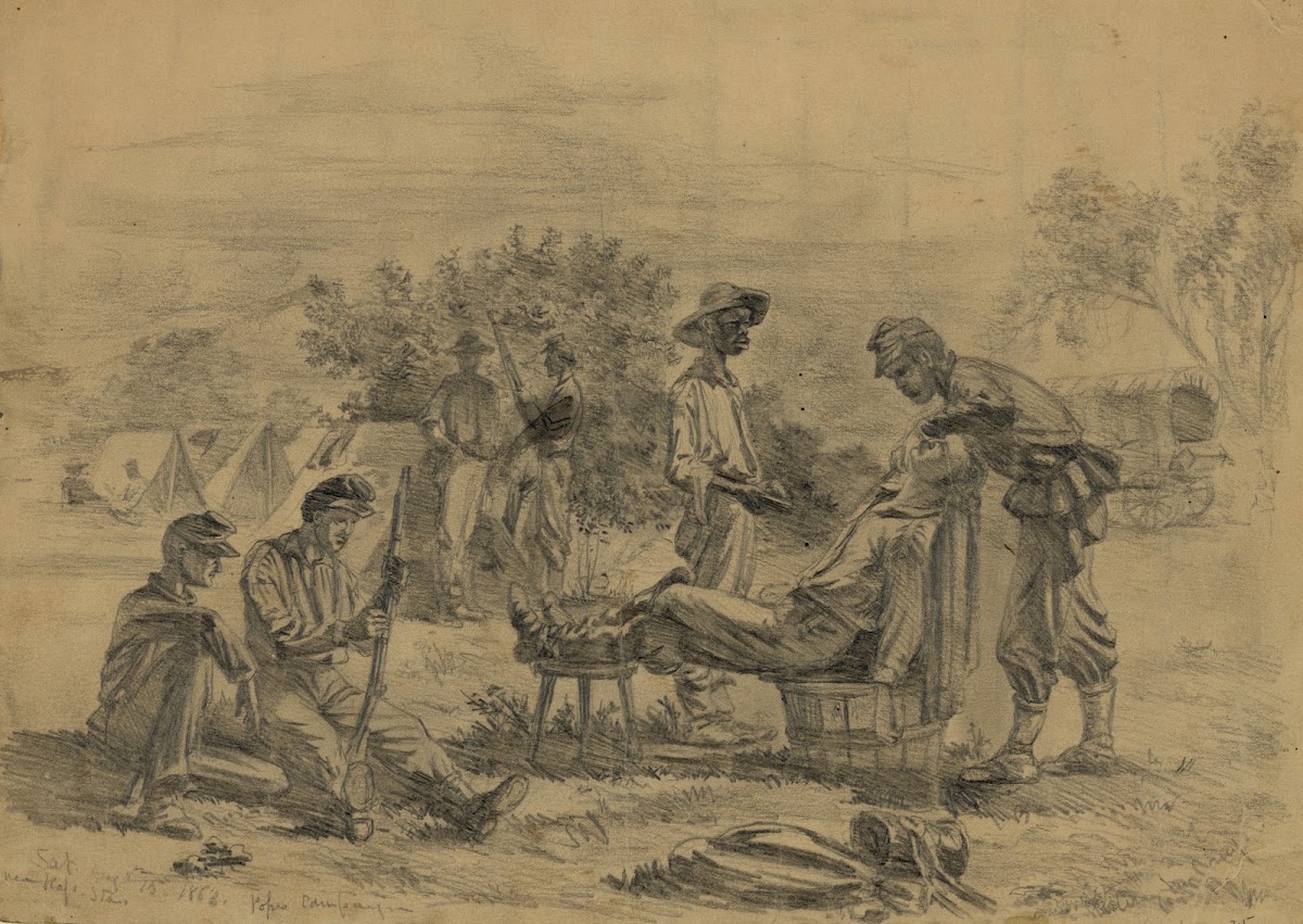 The camp barbertaking a shaveSaturdayRappahannock Station Va 1863