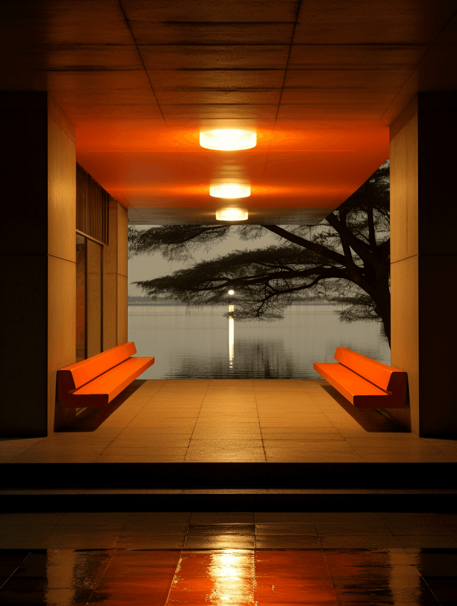 La luz naranja brilla en