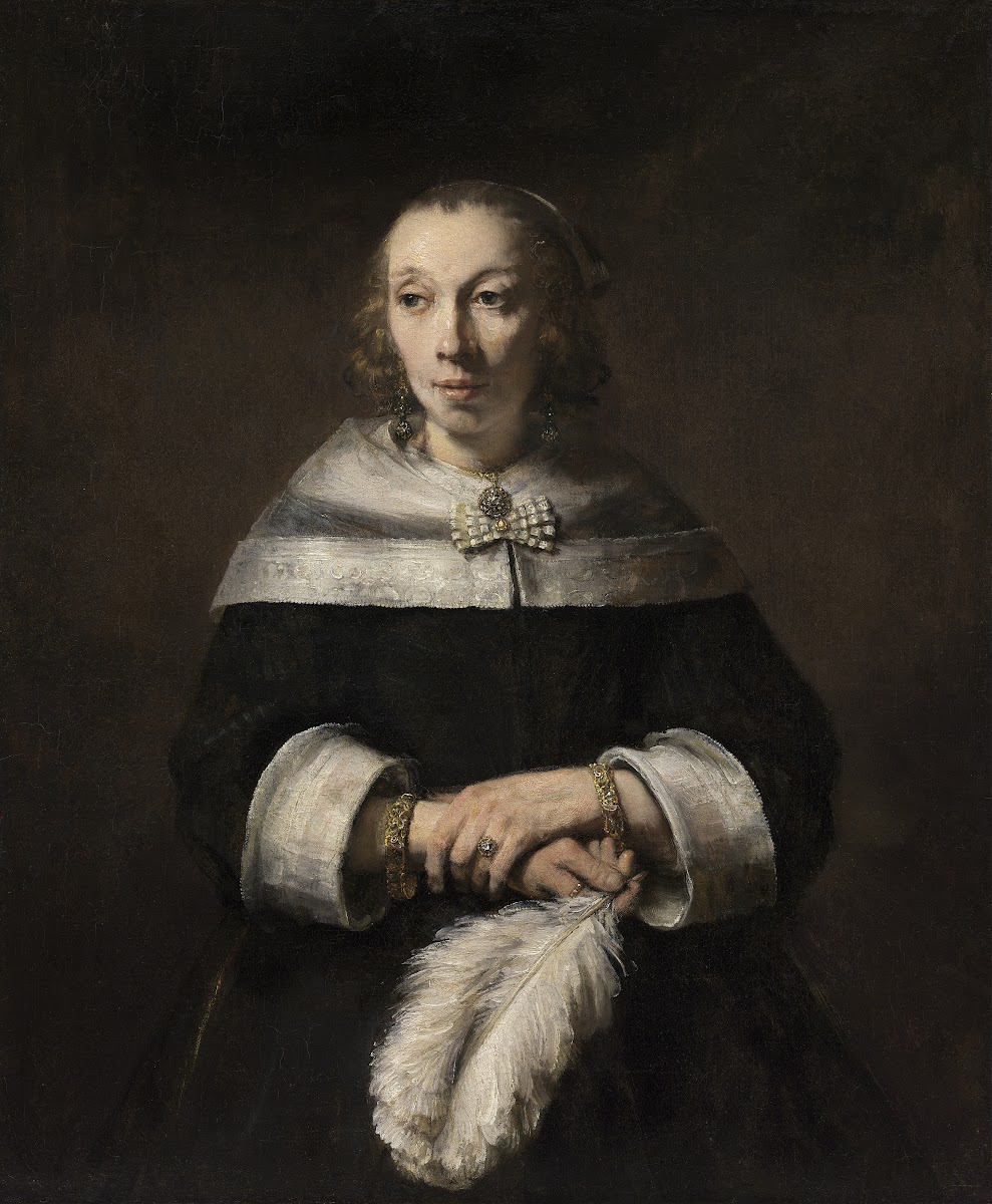 Portrait of a Lady with an Ostrich Feather Fan c 1656 1658