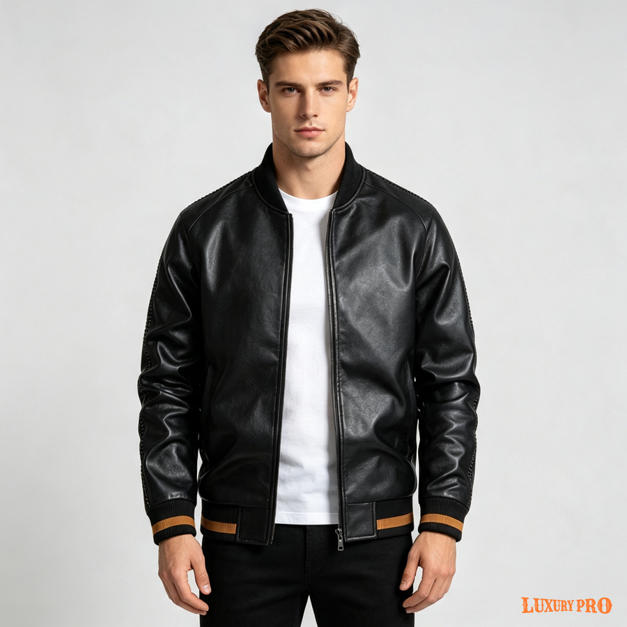 2D Zip Leather Jacket