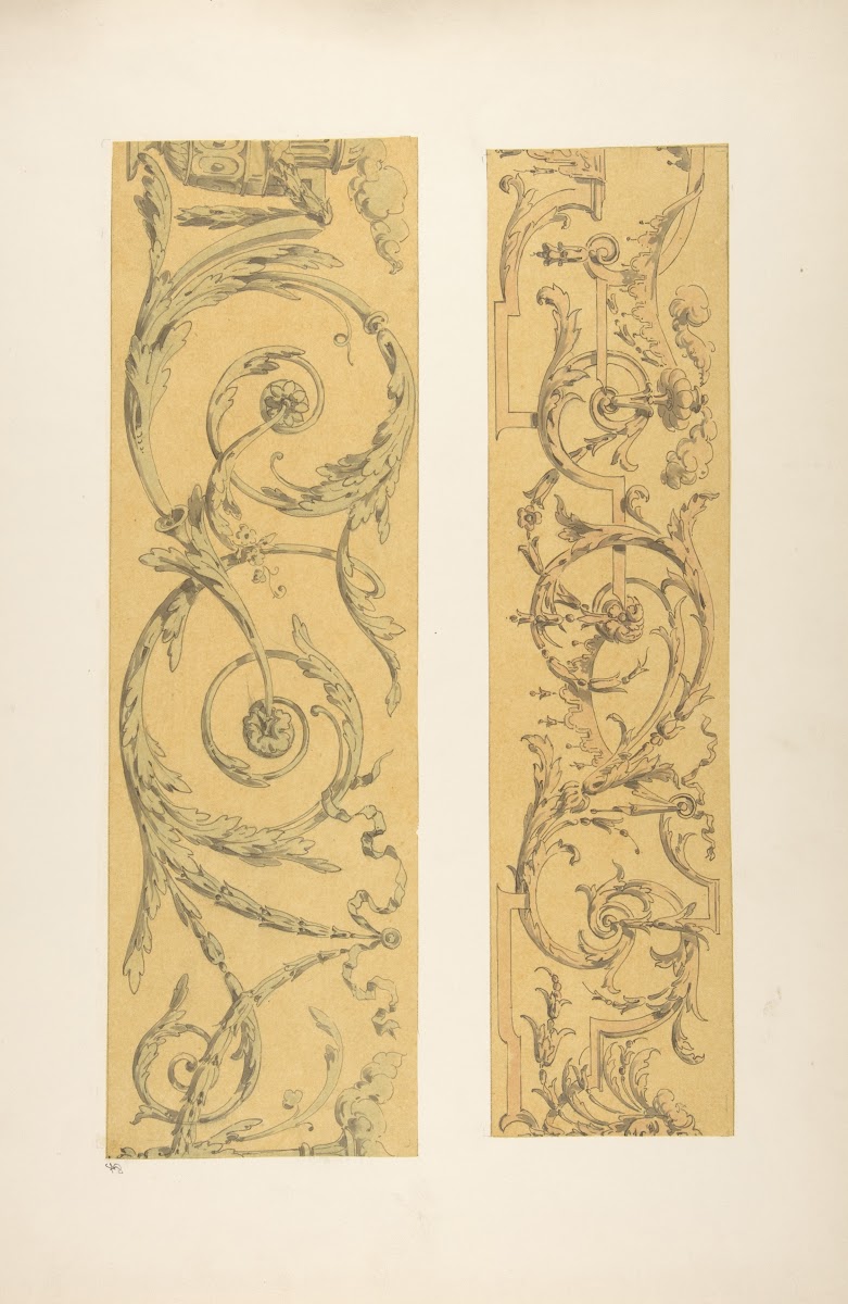 Two designs for decorative borders in strapwork and rinceaux 183097