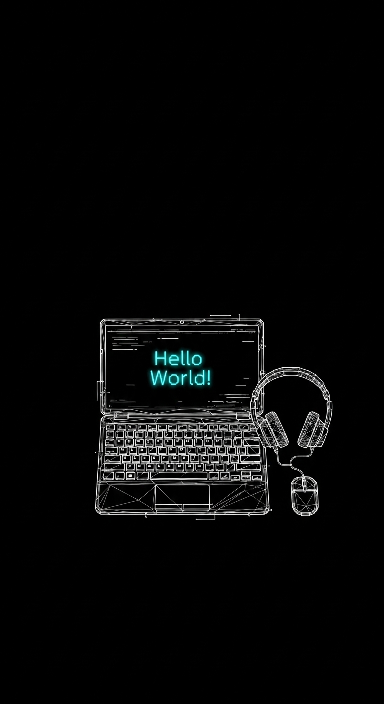 Minimal Pixel Art Laptop Screen Displaying Code on a Dark Background - Free 4K mobile Wallpaper