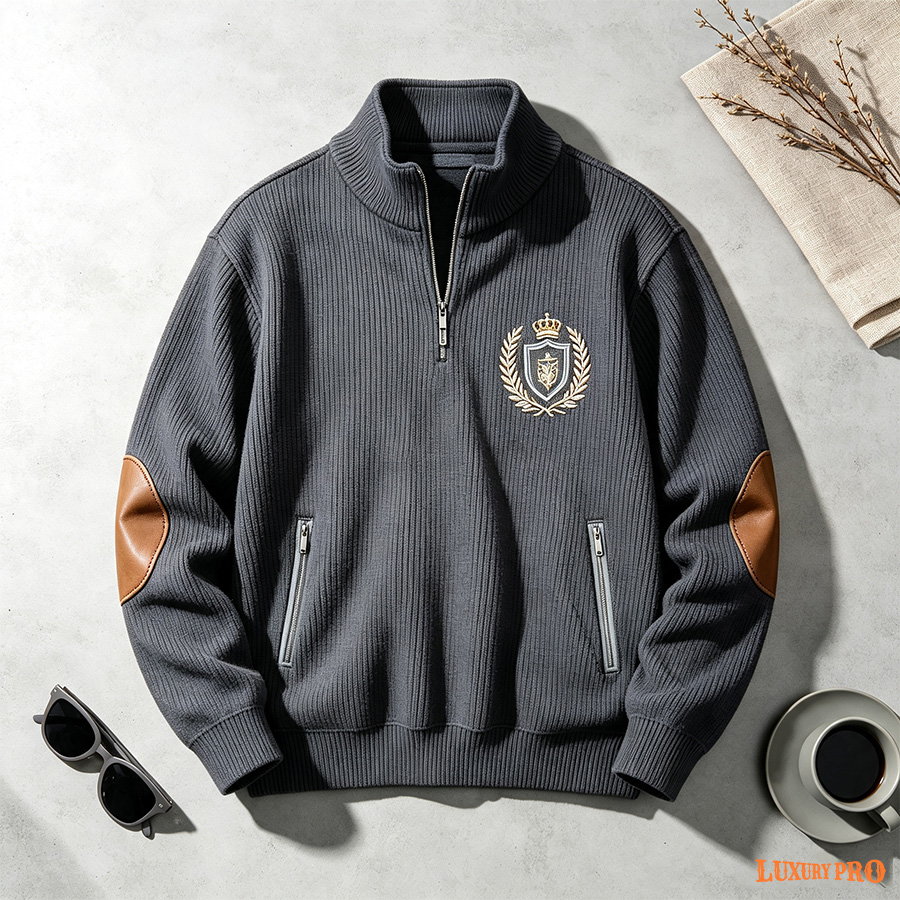 2D Chest Zipper Sweatshirt