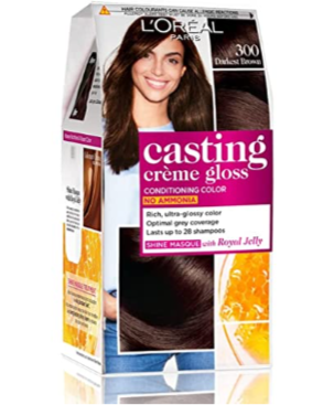 L'Oréal Paris Semi-Permanent Hair Colour, Casting Crème Gloss, Darkest Brown 300