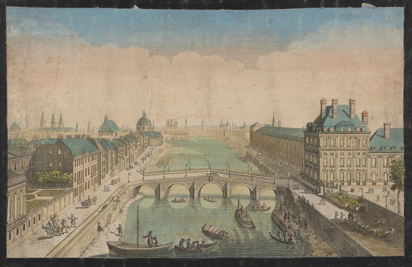 Perspective view of Paris along the Seine 1750