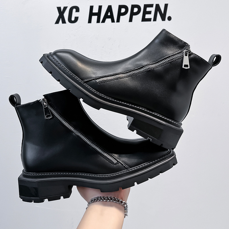 Men's Chelsea Boots with Zipper, 4512-A