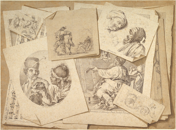 Trompe lOeil Exercise Prints on a Table Top 1766