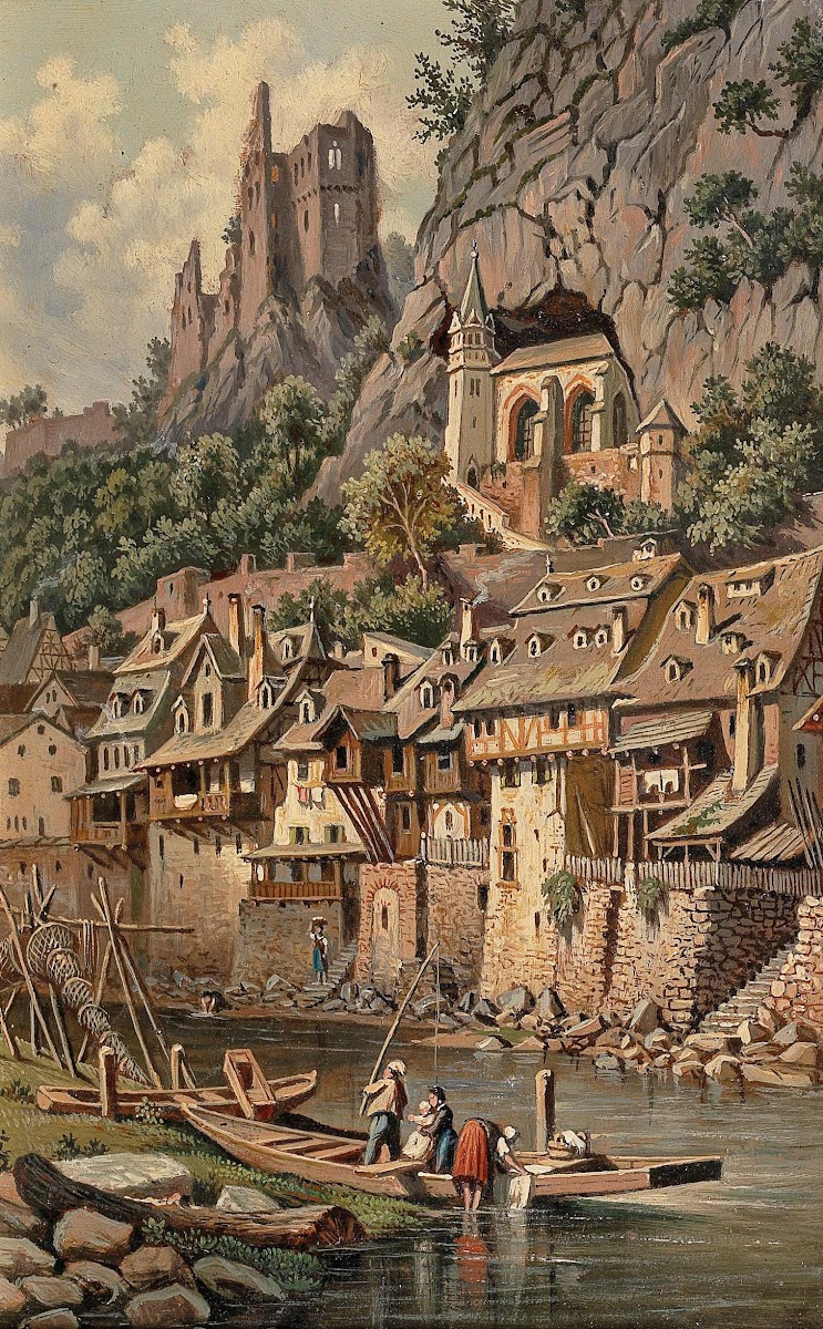 View of the Rock Church and Castle Ruins in Idar Oberstein