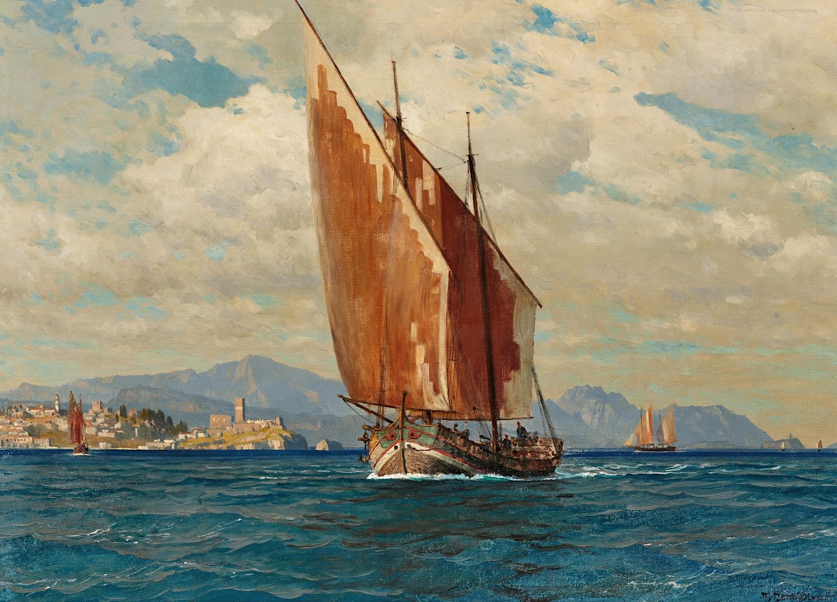 Sailor on Lake Garda near Malcesine 20th century