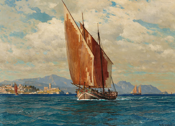 Sailor on Lake Garda near Malcesine 20th century
