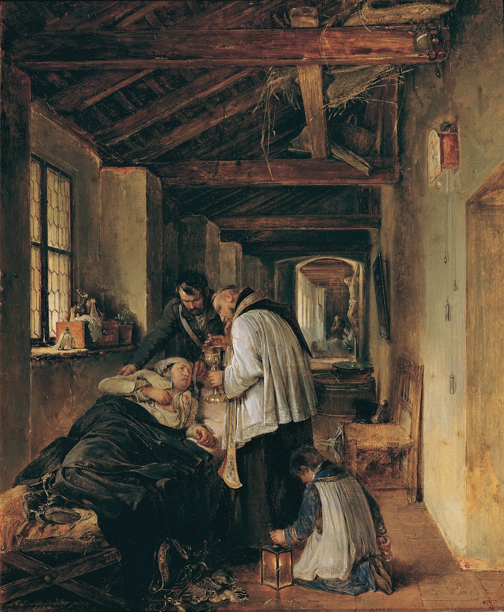 Einem verwundeten Offizier wird die letzte Ölung erteilt 1834