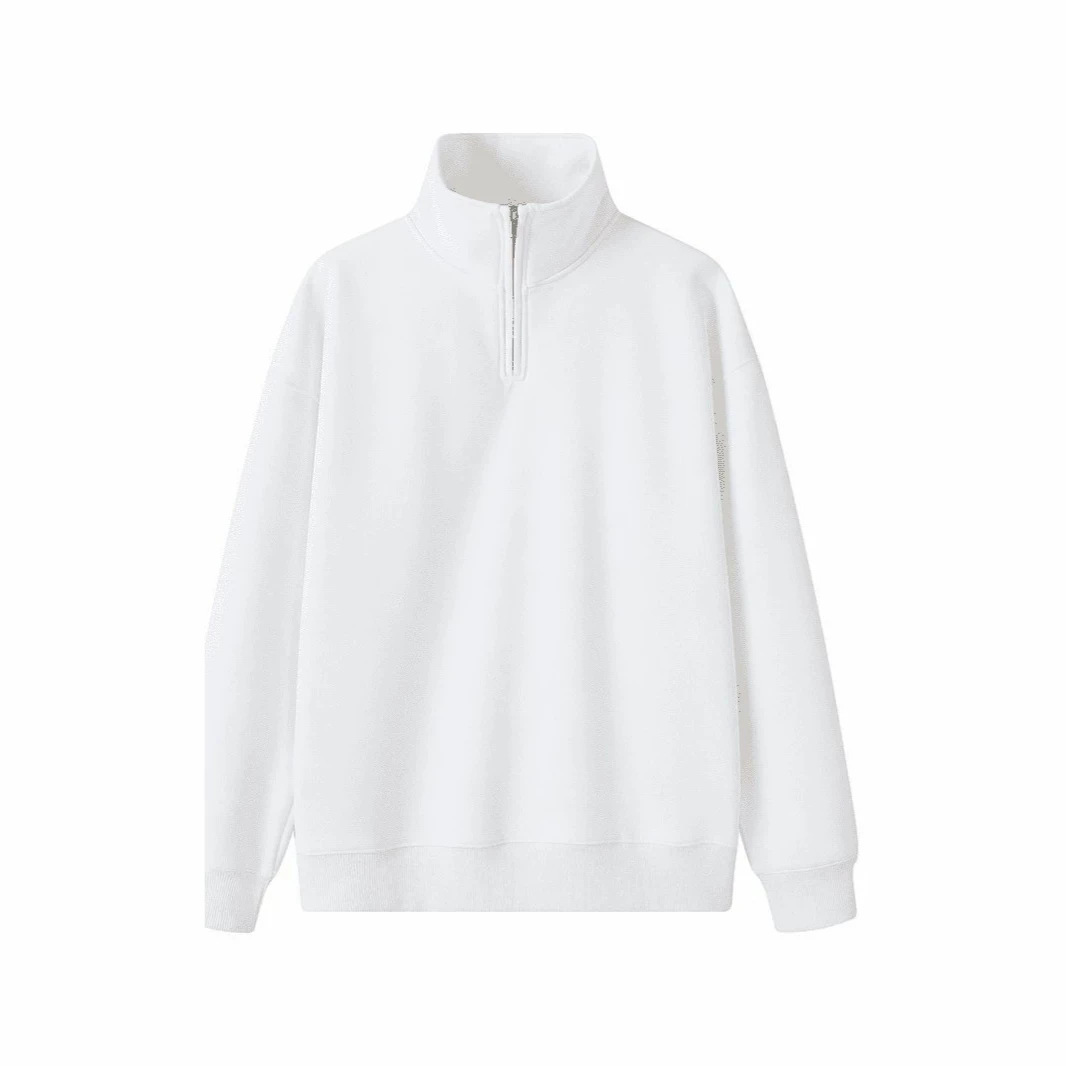 Heavy Polo Sweatshirt with Half-Zip, 350g