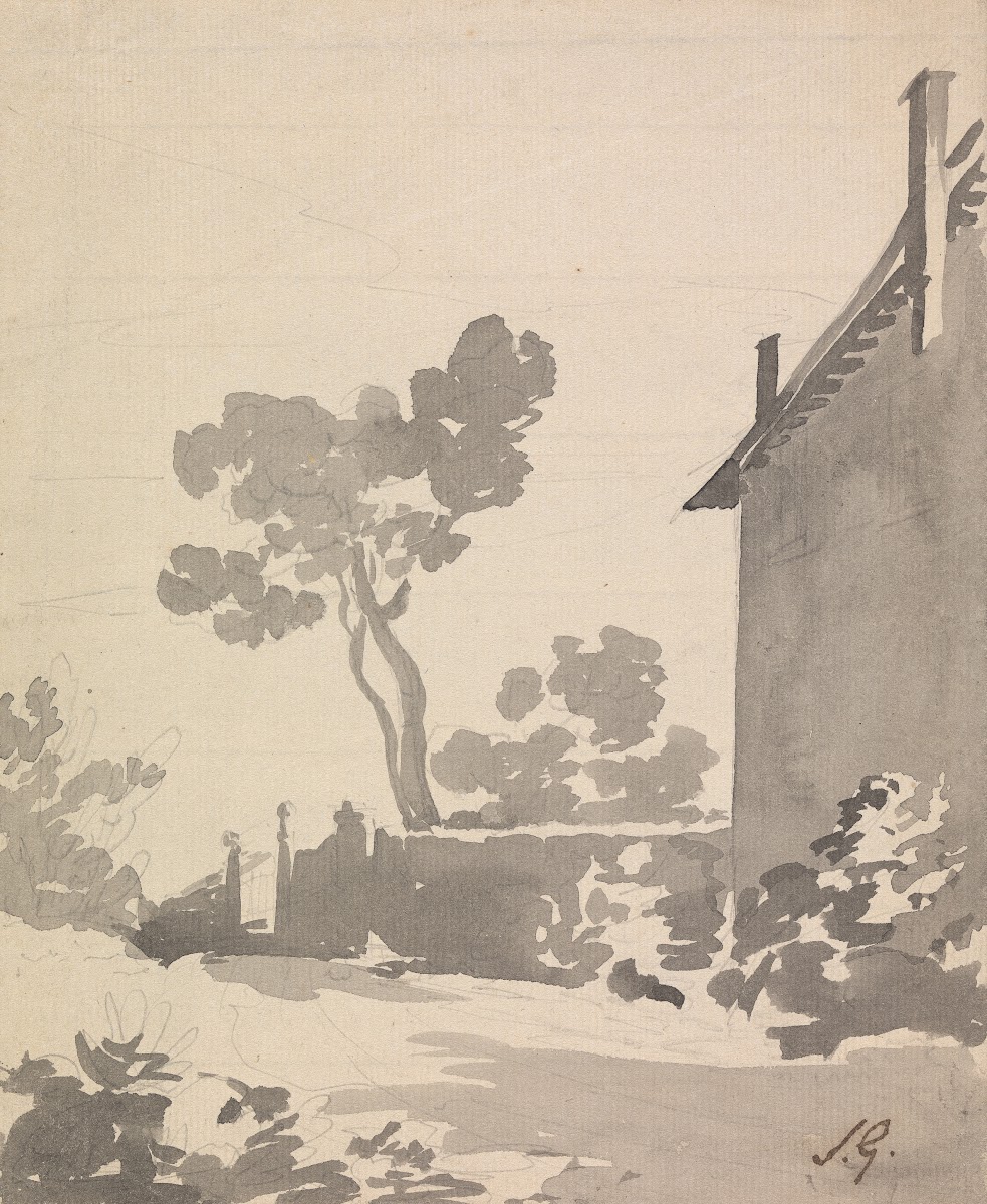 Garden View from the Side of a House ca 1760
