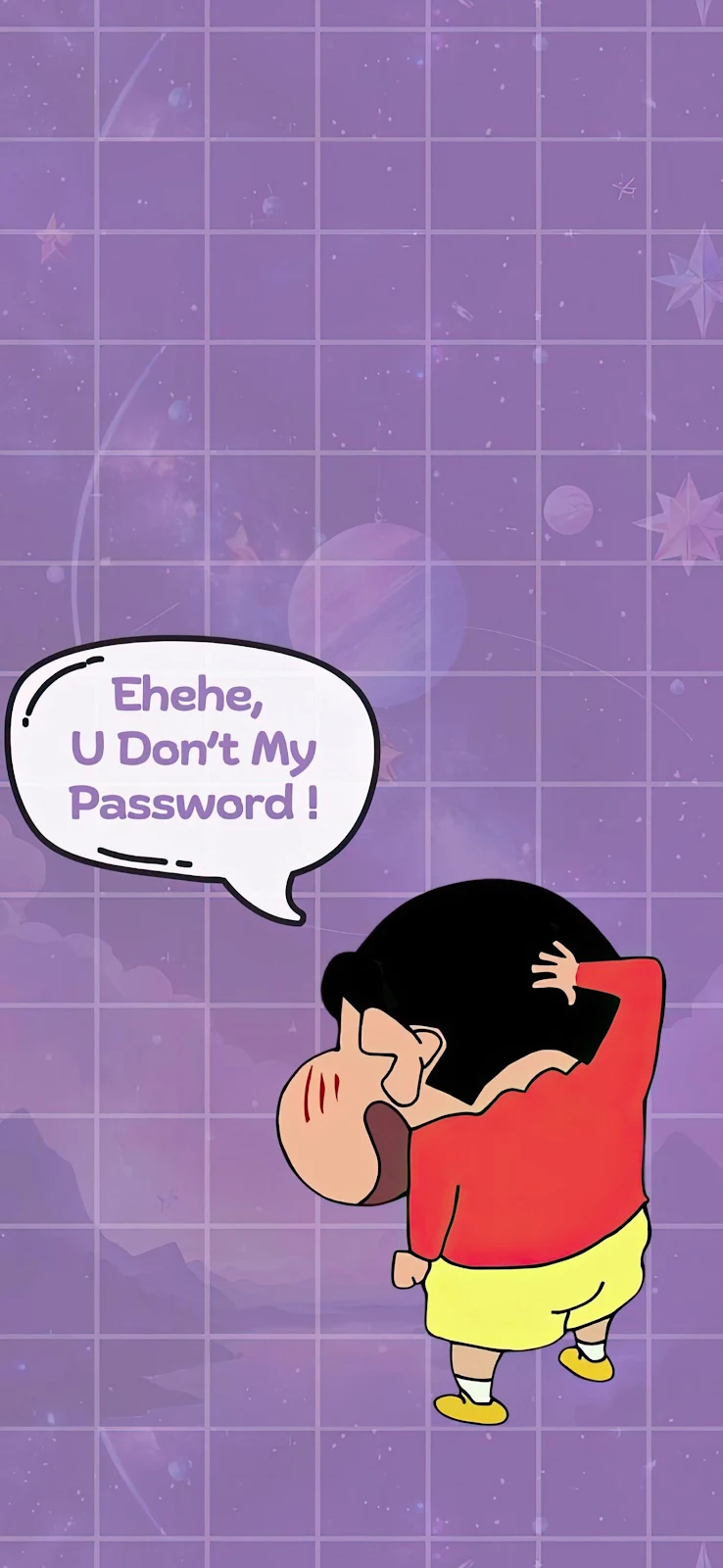 Crayon Shin-chan Lock Screen - Digital Art Wallpaper 2K iPhone Wallpaper (1572x3408)