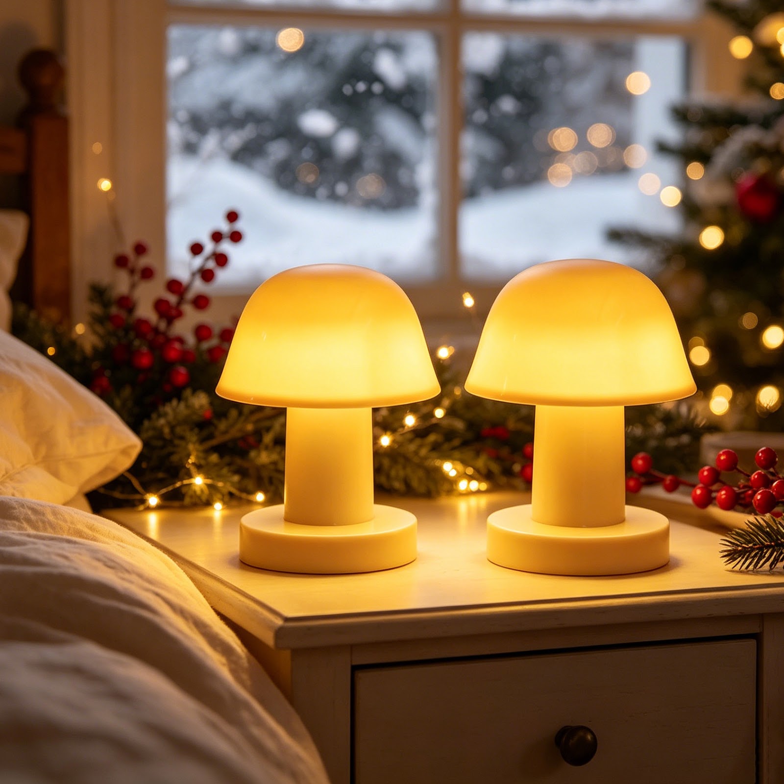 LED-Nachtlicht in Pilzform