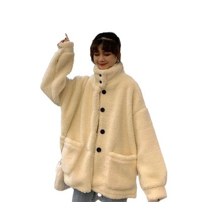 Lamb fleece jacket, loose and versatile