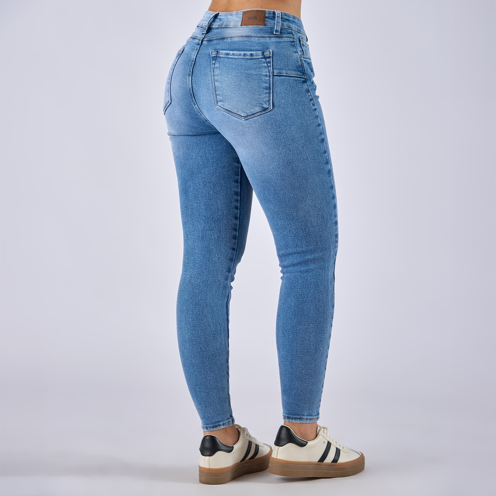Jean dama tiro medio licrado, color Kaki - Vista 6