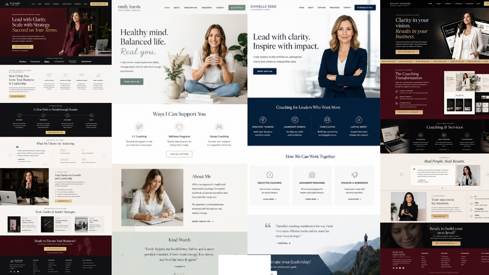 Passion project website concepts