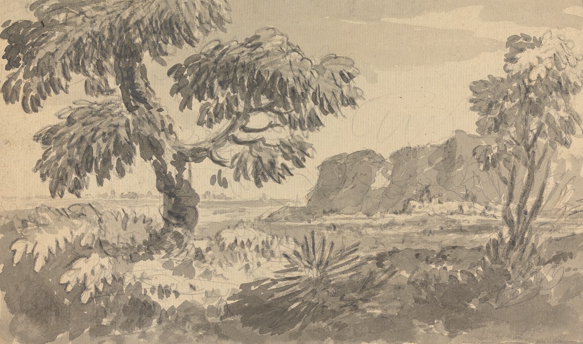 Landscape with Two Trees and Cliff 1769