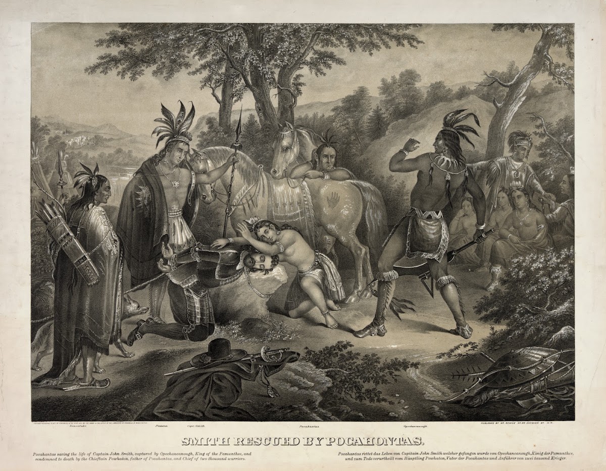 Smith rescued by Pocahontas 1870