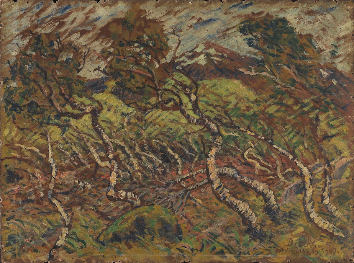 Dwarf Birch In Storm 1907