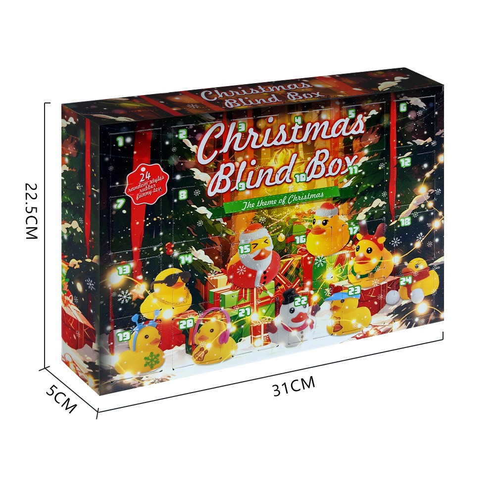 Weihnachts-Adventskalender mit Enten-Figuren