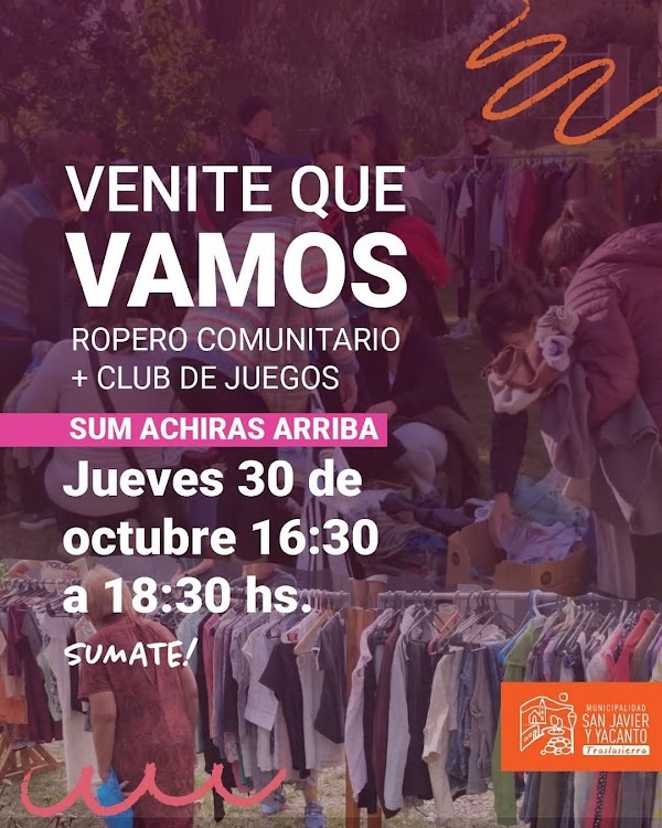 Ropero Comunitario + club de juegos 👖🎲✨