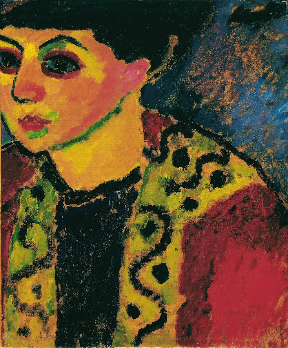 Dame vor blauem Grund 1908