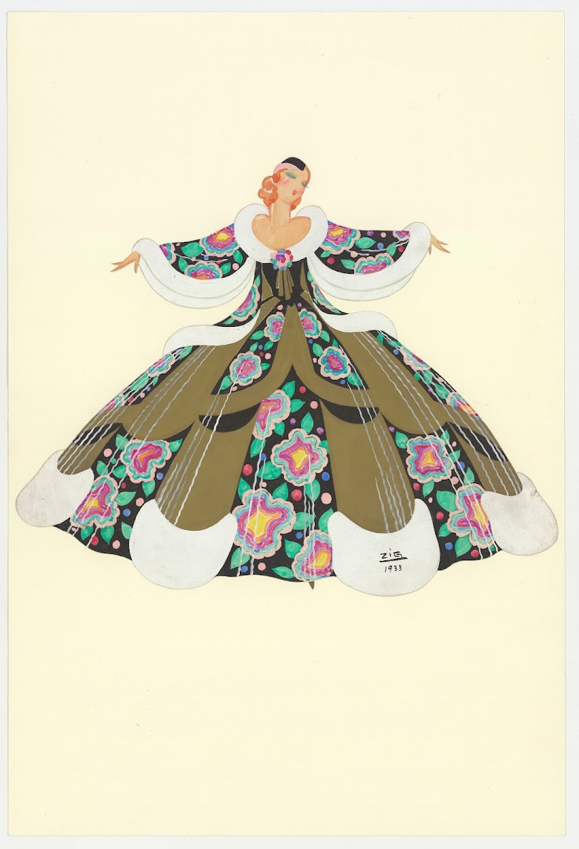 La Traviata  une maquette de costume 1933